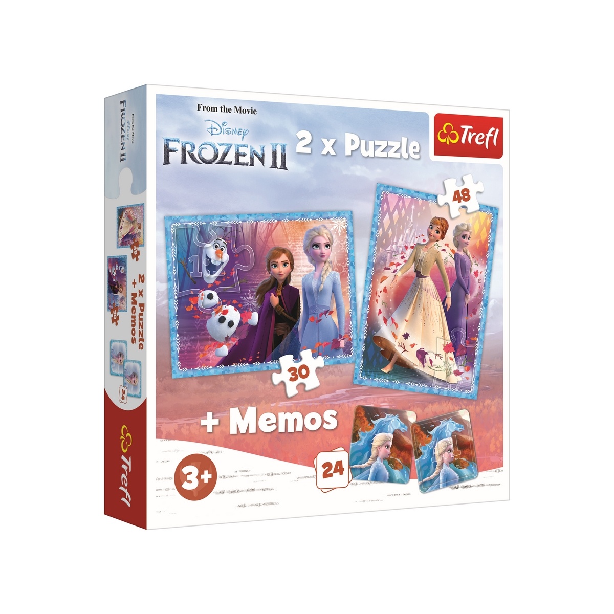 Trefl detské puzzle Ľadové kráľovstvo 2x puzzle + memo