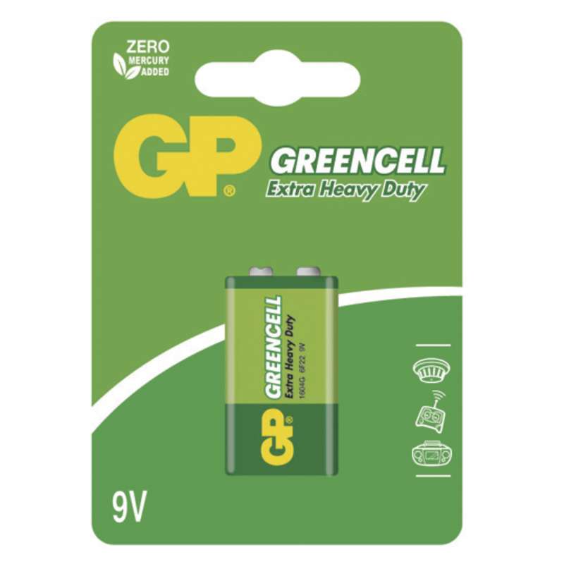 Zinkochloridová batéria GP Greencell 9V
