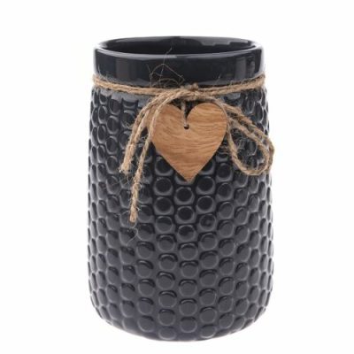 Keramická váza Wood heart tmavomodrá