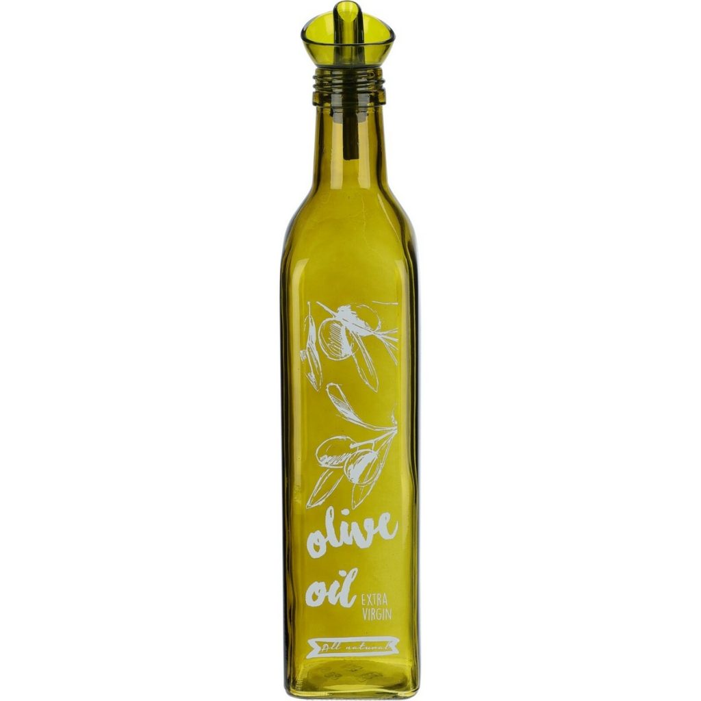 EH Sklenená fľaša na olivový olej s nálevkou