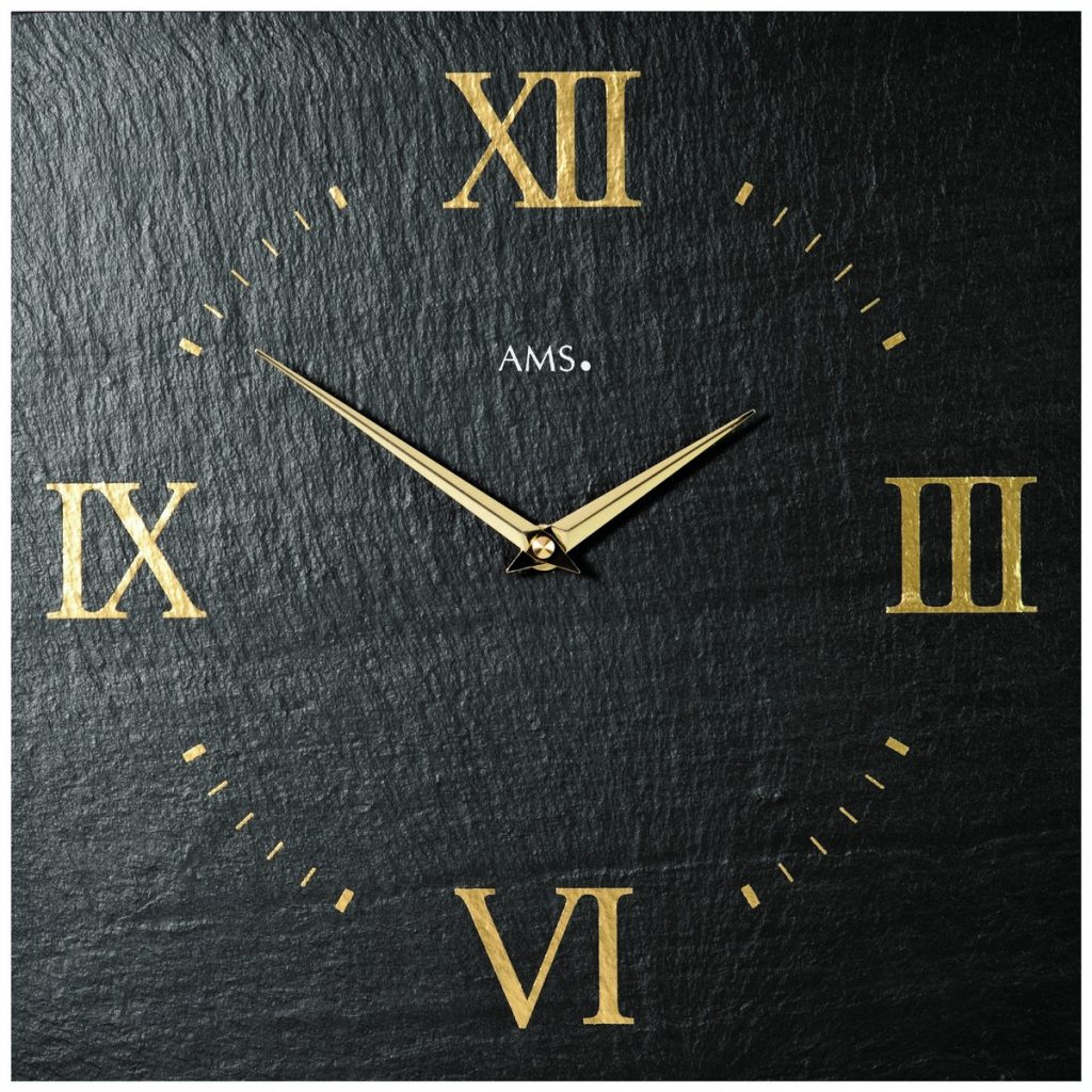 AMS 9517 dizajnové nástenné bridlicové hodiny