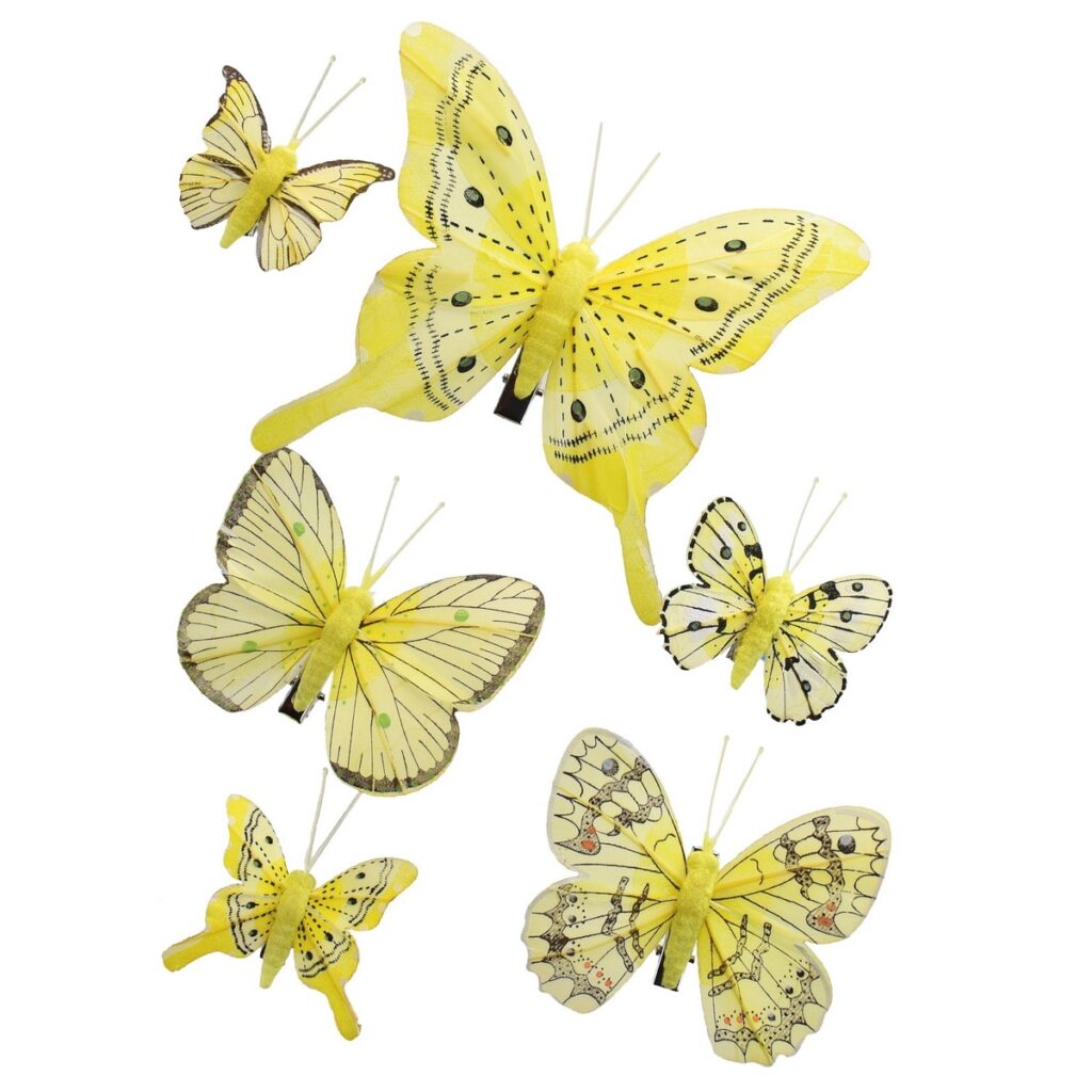 Súprava žltých motýlikov so štipcom