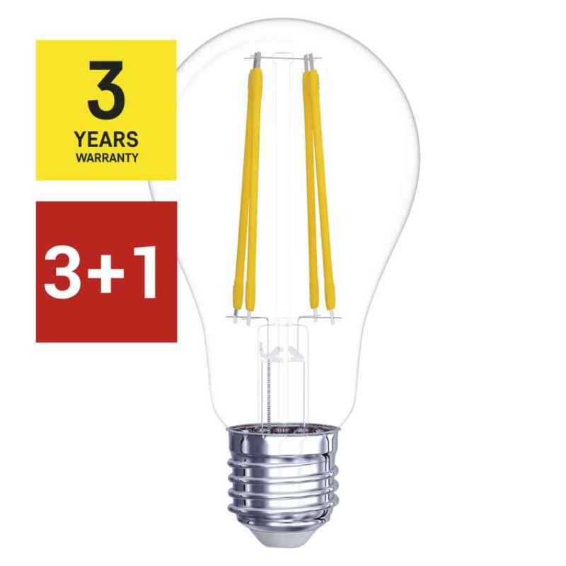 3 + 1 zdarma – LED žiarovka Filament A60 / E27 / 5