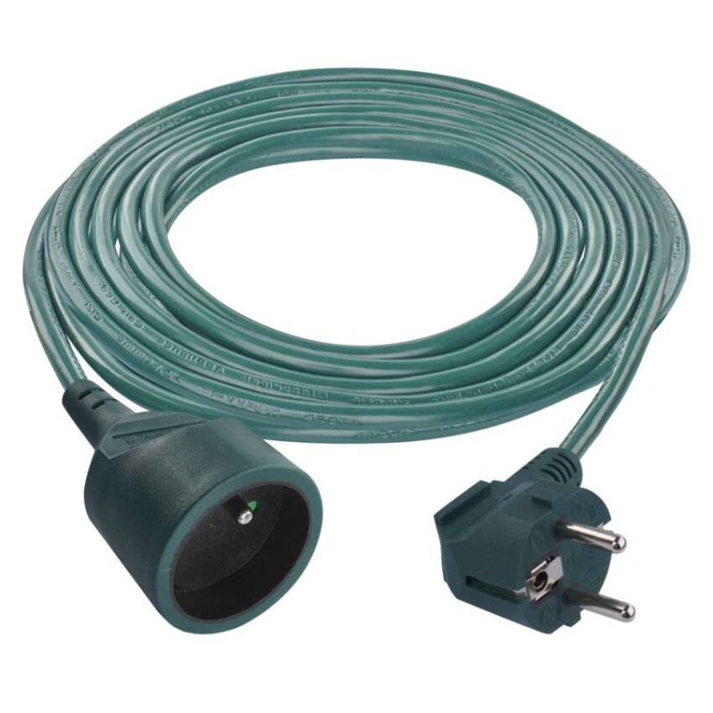 Predlžovací kábel 5 m / 1 zásuvka / zelený / PVC / 1